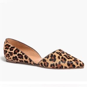 J. Crew Factory Leopard Print D'Orsay Pointed Flat - Brown/Black